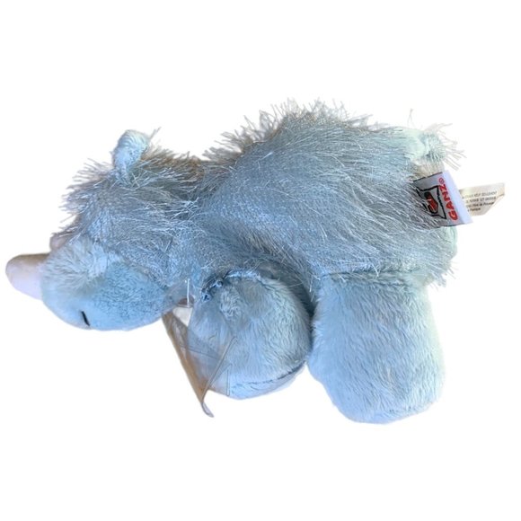 Ganz Webkinz Plush Rhino Blue Fluffy Fuzzy HM196 9.5 in Length Stuffed Animal Do - Picture 2 of 6